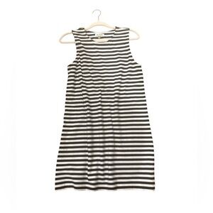 Black and White Striped Sleeveless Dress